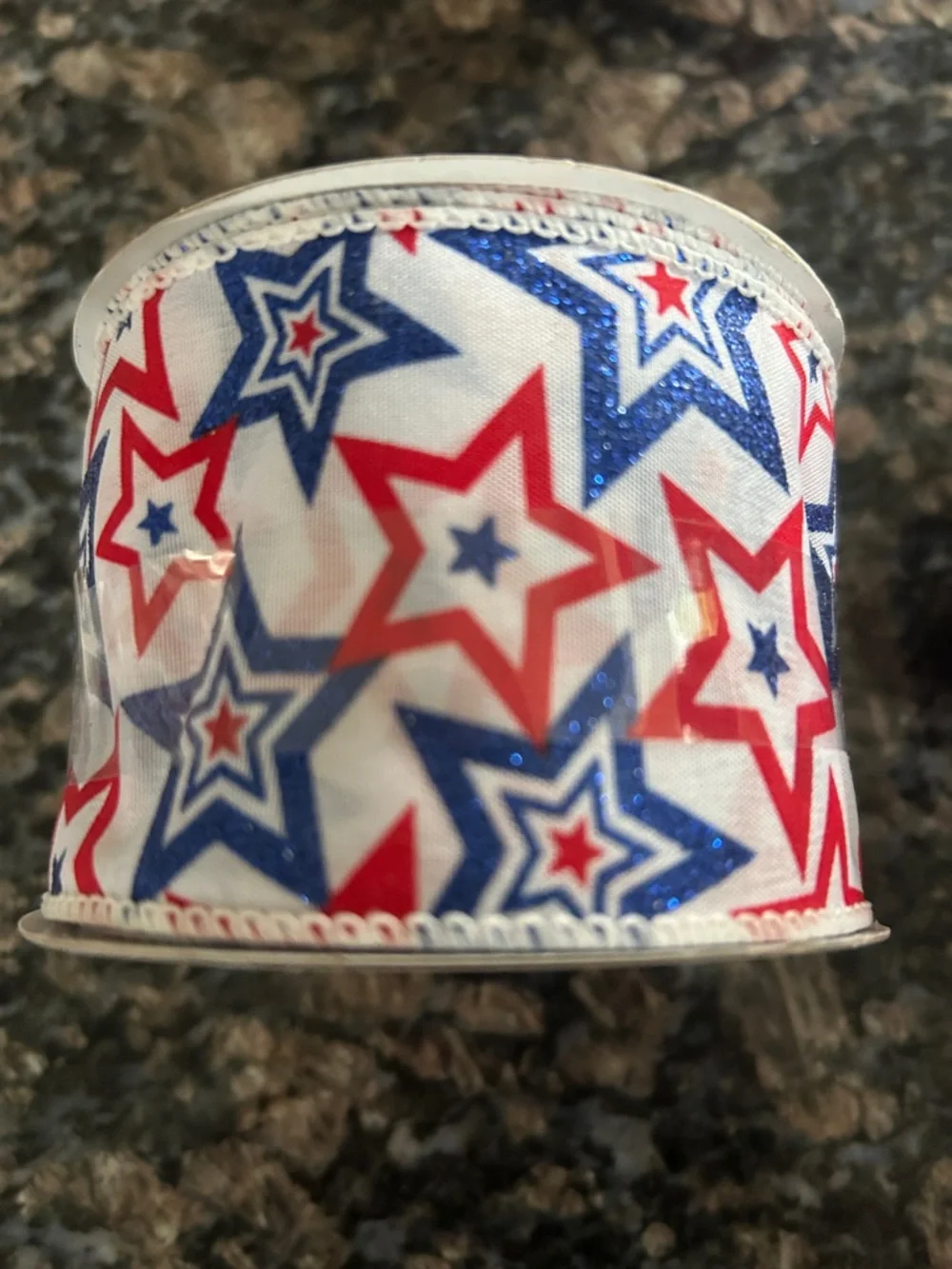 CELEBRATE IT PATRIOTIC STAR WIRED RIBBON /RED, WHITE-& BLUE RIBBON LOT OF 3 NWT
